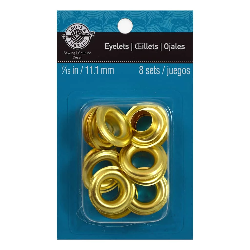Wholesale β 12 Packs: 8 ct. (96 total) 7/16" Gold Eyelets by Loops & Threads™ π 5 Wholesale β 12 Packs: 8 ct. (96 total) 7/16" Gold Eyelets by Loops & Threads™ π - Image 3