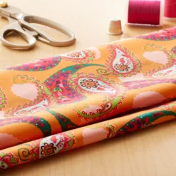 New 🔔 Orange Paisley Cotton Fashionable Fabric by Loops & Threads® ✔️ -Cheap The Yarnova Store 10411641 20