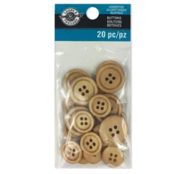 New 🧨 Favorite Findings Natural Wood Buttons By Loops & Threads® 🔔 -Cheap The Yarnova Store 10509302