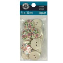 Coupon 🎉 12 Packs: 18 ct. (216 total) Flower Print Buttons by Loops & Threads® 🌟 -Cheap The Yarnova Store 10509303 1