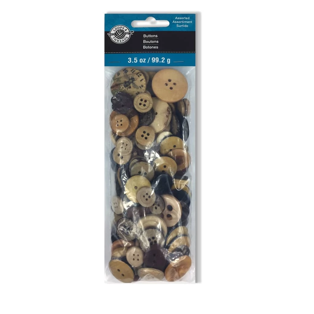 Cheap π Wooden & Coconut Buttons By Loops & Threads® π 3 Cheap π Wooden & Coconut Buttons By Loops & Threads® π
