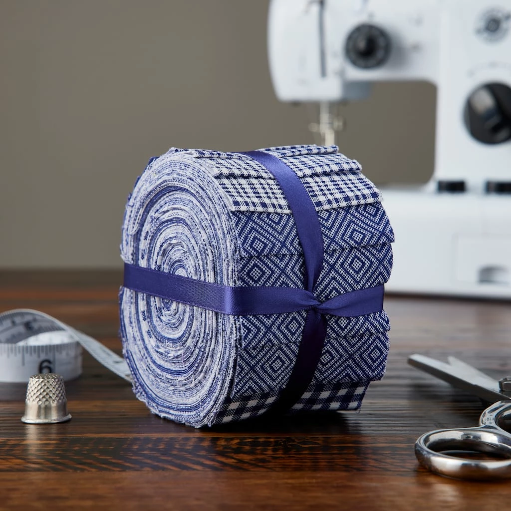 Cheapest π€© Blue Printed Fabric Strips by Loops & Threads® β 4 Cheapest π€© Blue Printed Fabric Strips by Loops & Threads® β - Image 2