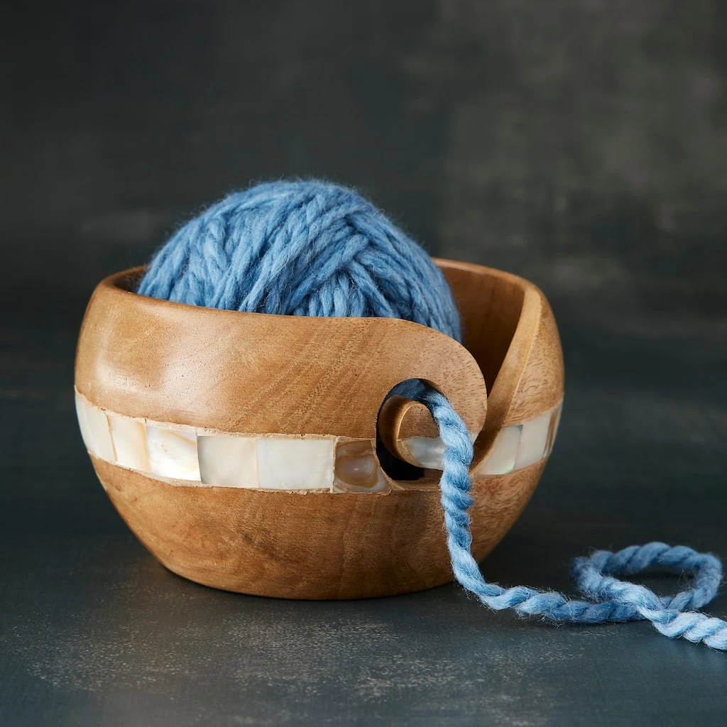 Cheap ⭐ Mango Wood Yarn Bowl with ⌛ Mother of Pearl by Loops & Threads™ ✔️ 4 Cheap ⭐ Mango Wood Yarn Bowl with ⌛ Mother of Pearl by Loops & Threads™ ✔️ - Image 2
