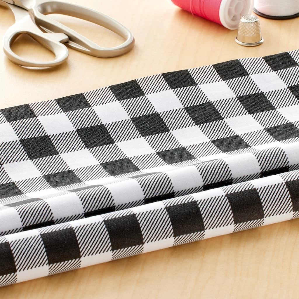 Best deal π Black Check Cotton Fabric by Loops & Threads™ π 4 Best deal π Black Check Cotton Fabric by Loops & Threads™ π - Image 2