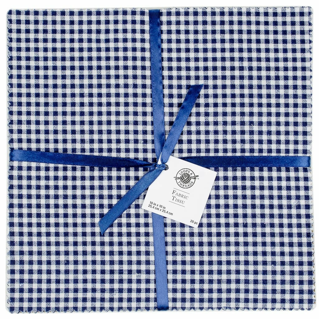 Top 10 🥰 Navy & White Checkered Cotton Fabric Squares by Loops & Threads™ 🤩 3 Top 10 🥰 Navy & White Checkered Cotton Fabric Squares by Loops & Threads™ 🤩
