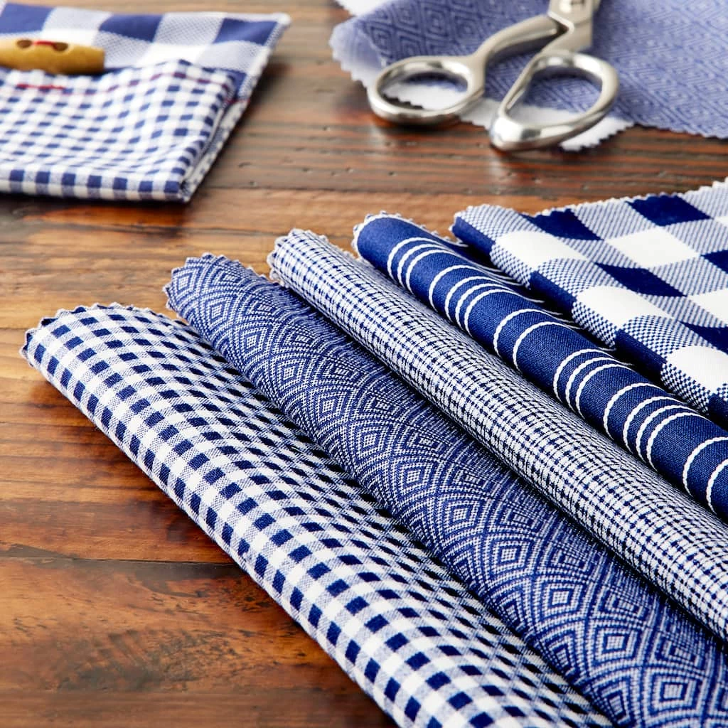 Top 10 🥰 Navy & White Checkered Cotton Fabric Squares by Loops & Threads™ 🤩 4 Top 10 🥰 Navy & White Checkered Cotton Fabric Squares by Loops & Threads™ 🤩 - Image 2