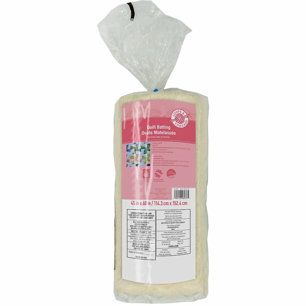 Best Pirce π 80/20 Quilt Batting by Loops & Threads™, 45" x 60" π 3 Best Pirce π 80/20 Quilt Batting by Loops & Threads™, 45" x 60" π