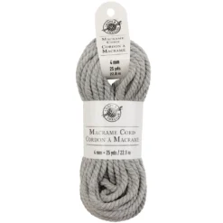 Hot Sale 🌟 Charcoal Macramé Cotton Cord by Loops & Threads®, 75ft. ✨