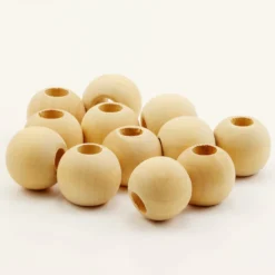 Brand new ✨ 12 Packs: 12 ct. (144 total) Natural Wood Round Beads, 25mm by Loops & Threads® 😍 -Cheap The Yarnova Store 10666683 2 1