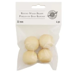 New 🥰 Natural Wood Round Beads by Loops & Threads®, 32mm 😉