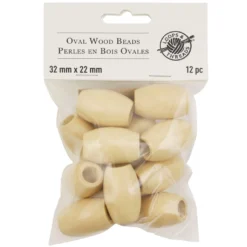 Flash Sale ✔️ Natural Wood Oval Beads by Loops & Threads®, 32mm ✨