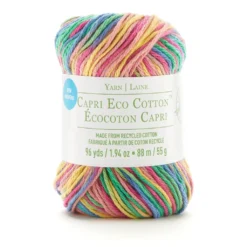 Cheapest 🤩 Capri Eco Cotton™ Multicolor Yarn by Loops & Threads® 🎉