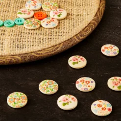 Coupon 🎉 12 Packs: 18 ct. (216 total) Flower Print Buttons by Loops & Threads® 🌟 -Cheap The Yarnova Store MP509303 20